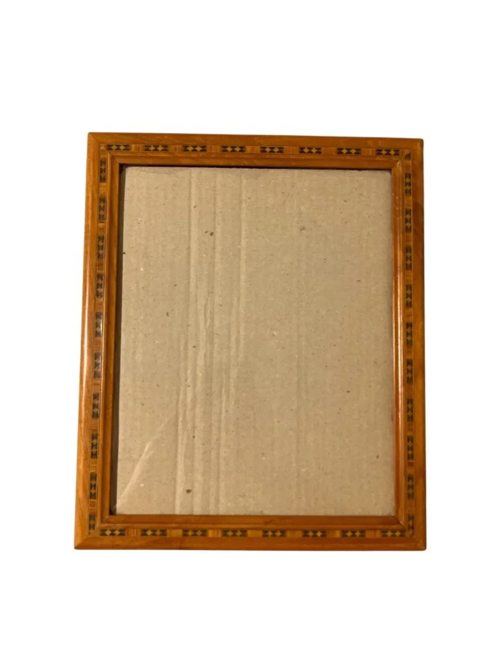 Vintage Wooden Picture Frame With Intricate Inlay Design Made In Thailand